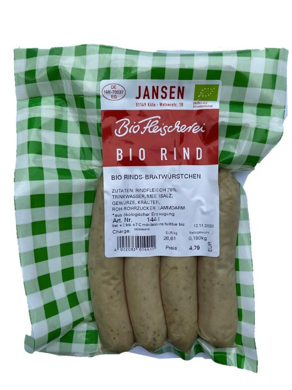 Produktfoto zu Rinderbratwürstchen 4x45g Jansen