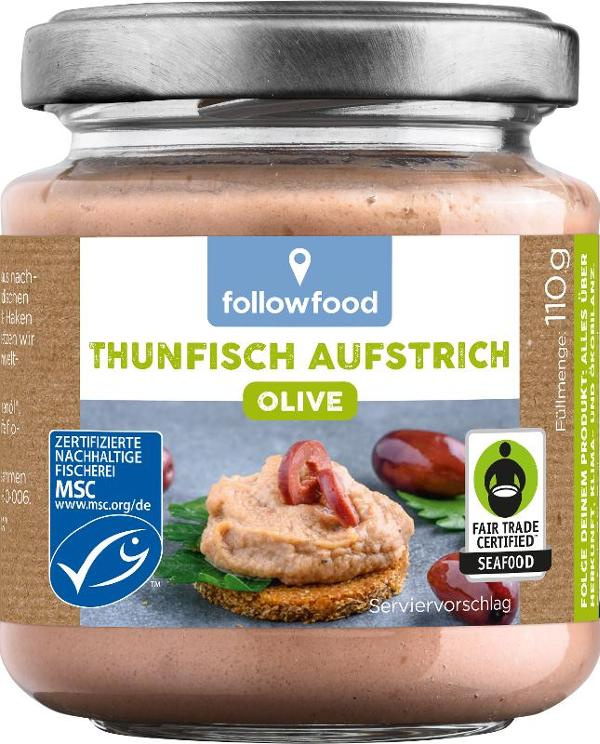 Produktfoto zu Thunfisch Creme Olive 110g Followfood