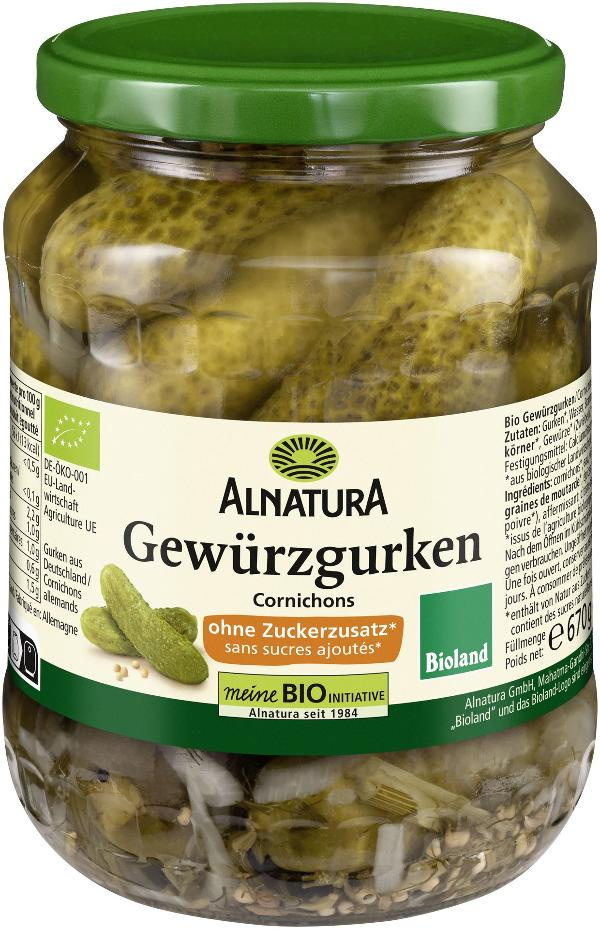 Produktfoto zu Gewürzgurken ungesüßt 670 ml Alnatura