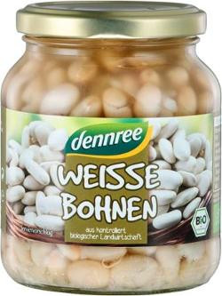 Produktfoto zu VPE Weiße Bohnen im Glas 6x240g dennree