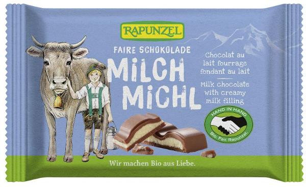 Produktfoto zu VPE Schokolade Milch Michl mit Milchfüllung 12x100g Rapunzel