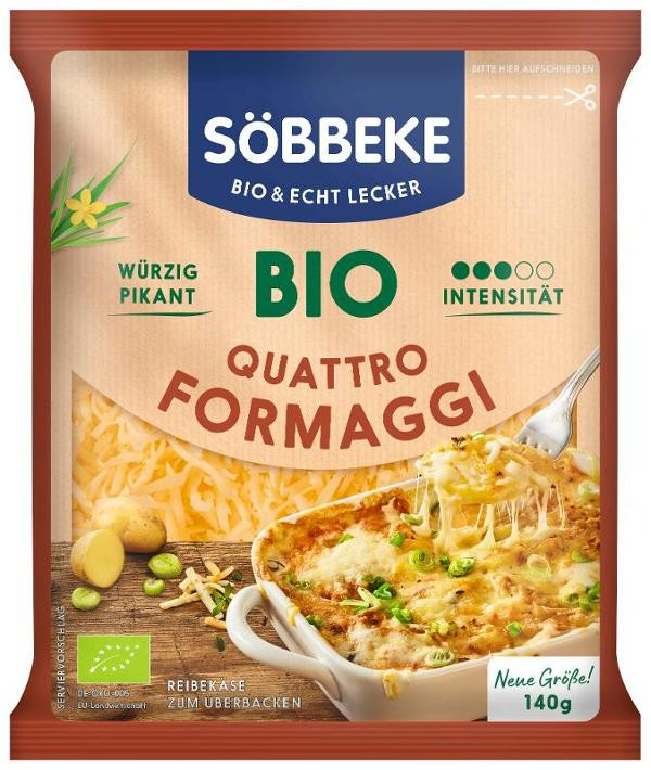 Produktfoto zu Gratinkäse quattro formaggi Reibekäse 140g Söbbeke